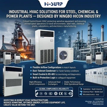 Soluții industriale HVAC pentru centrale siderurgice, chimice și electrice - proiectate de Ningbo Hicon Industry